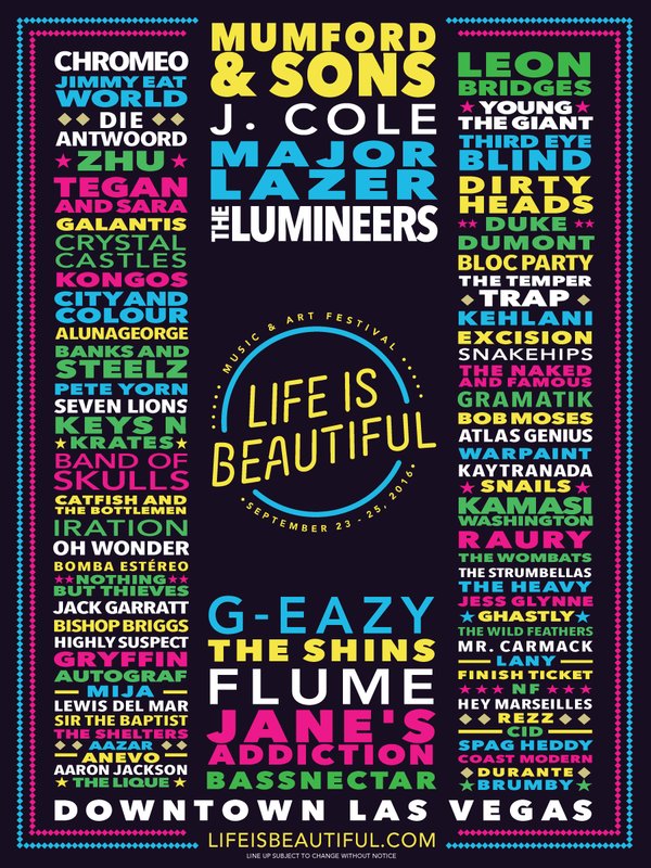 Life Is Beautiful Tops The Festival Lineup Game With 2016 Reveal