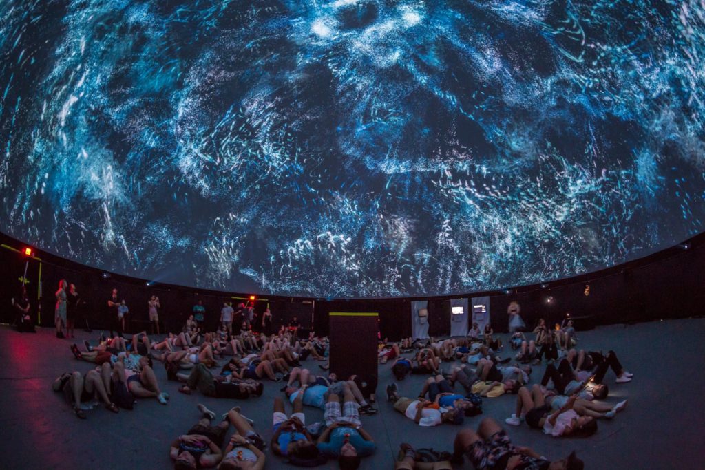 The dome at The Lab at Panorama, a planetarium-like display.