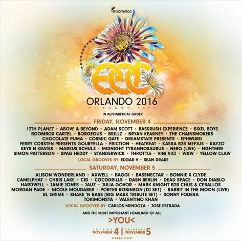 Insomniac Announces Lineup By Day and Single Day Tickets For EDC Orlando