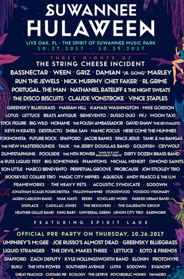 Lineup Discoveries Suwannee Hulaween 2017 Bienvenue Newcomers