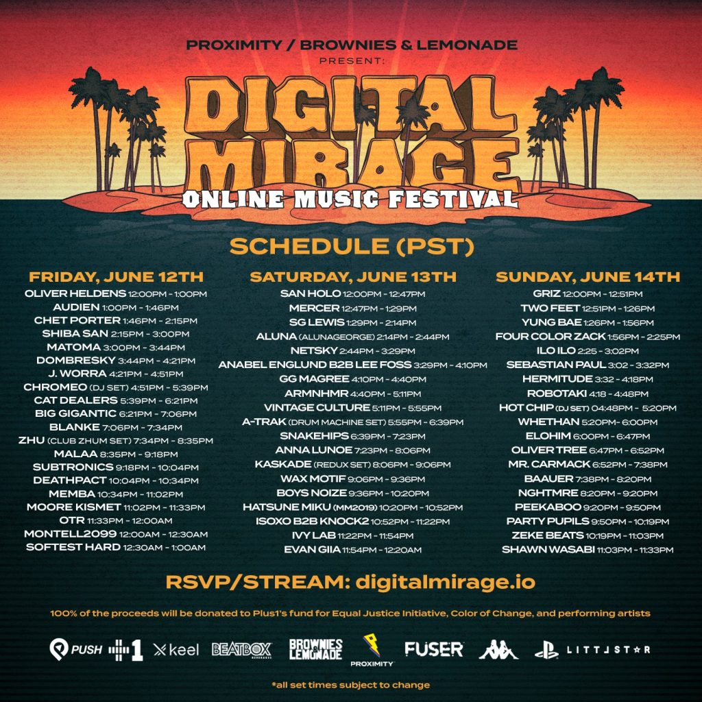 Digital Mirage 2.0 set times