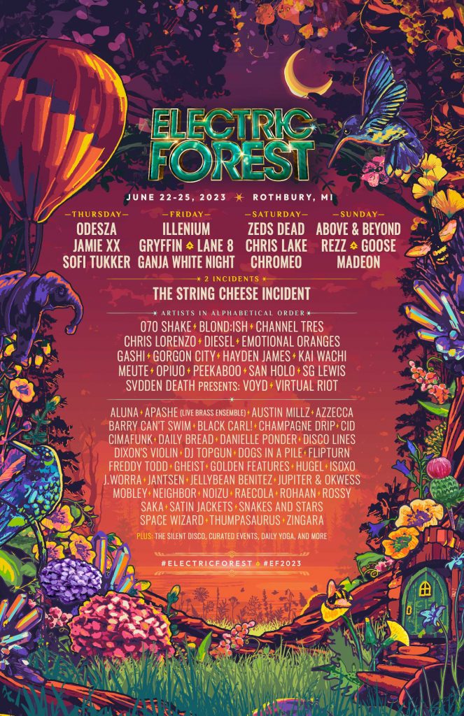 electric forest lineup 2023