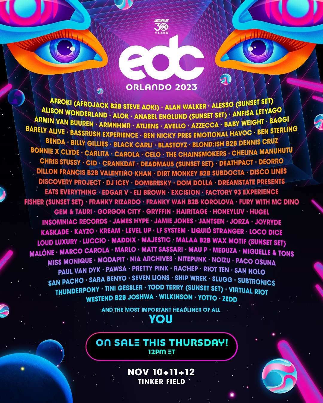 Insomniac Shares Colossal Lineup For EDC Orlando 2023