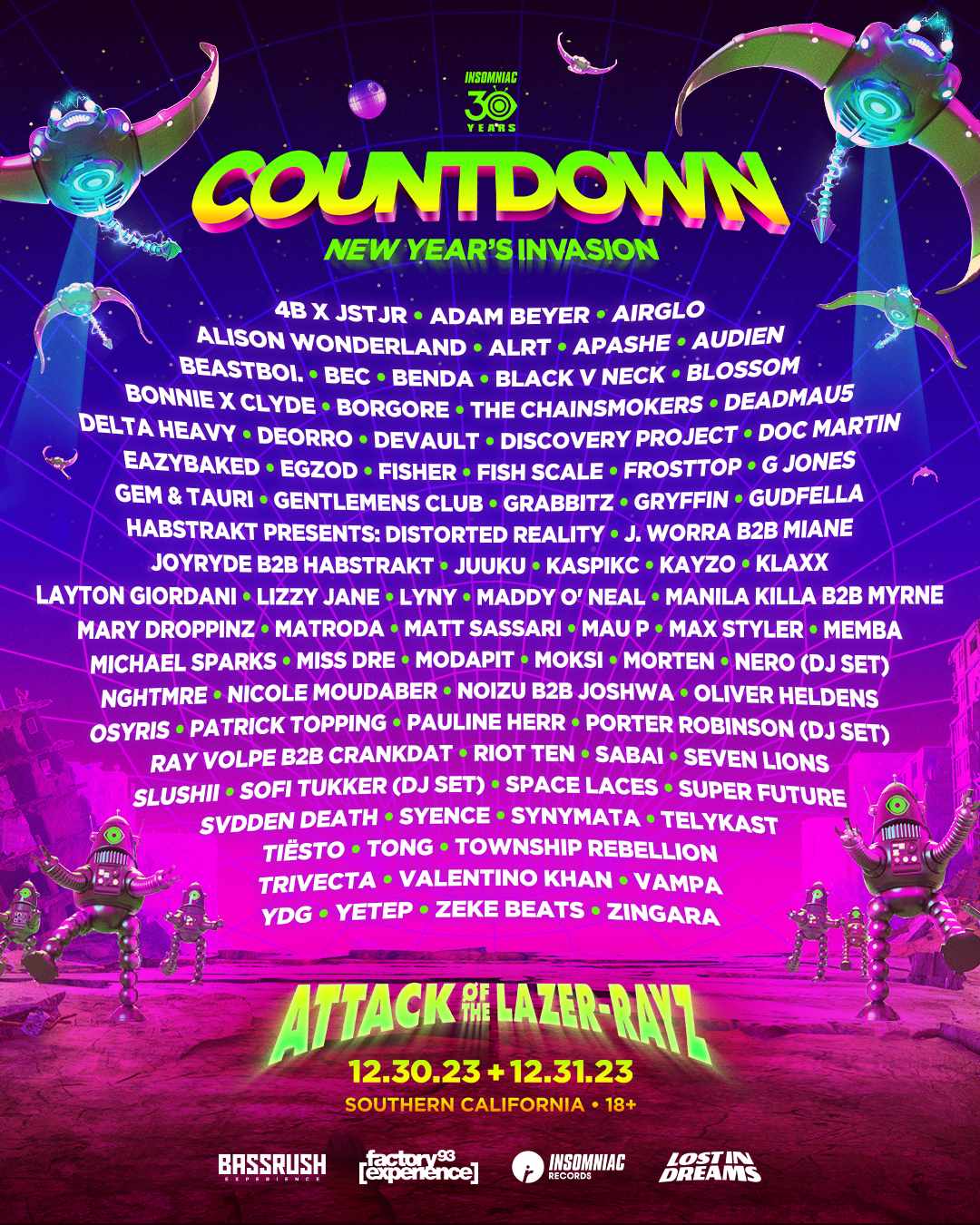 countdown nye lineup 2023