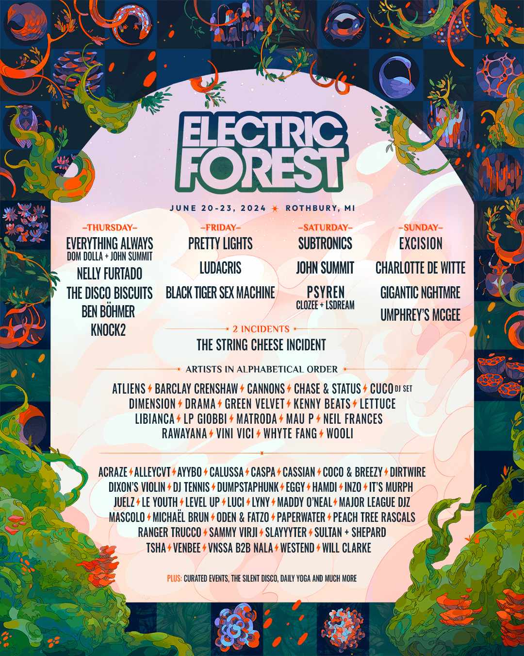 electric forest lineup 2024