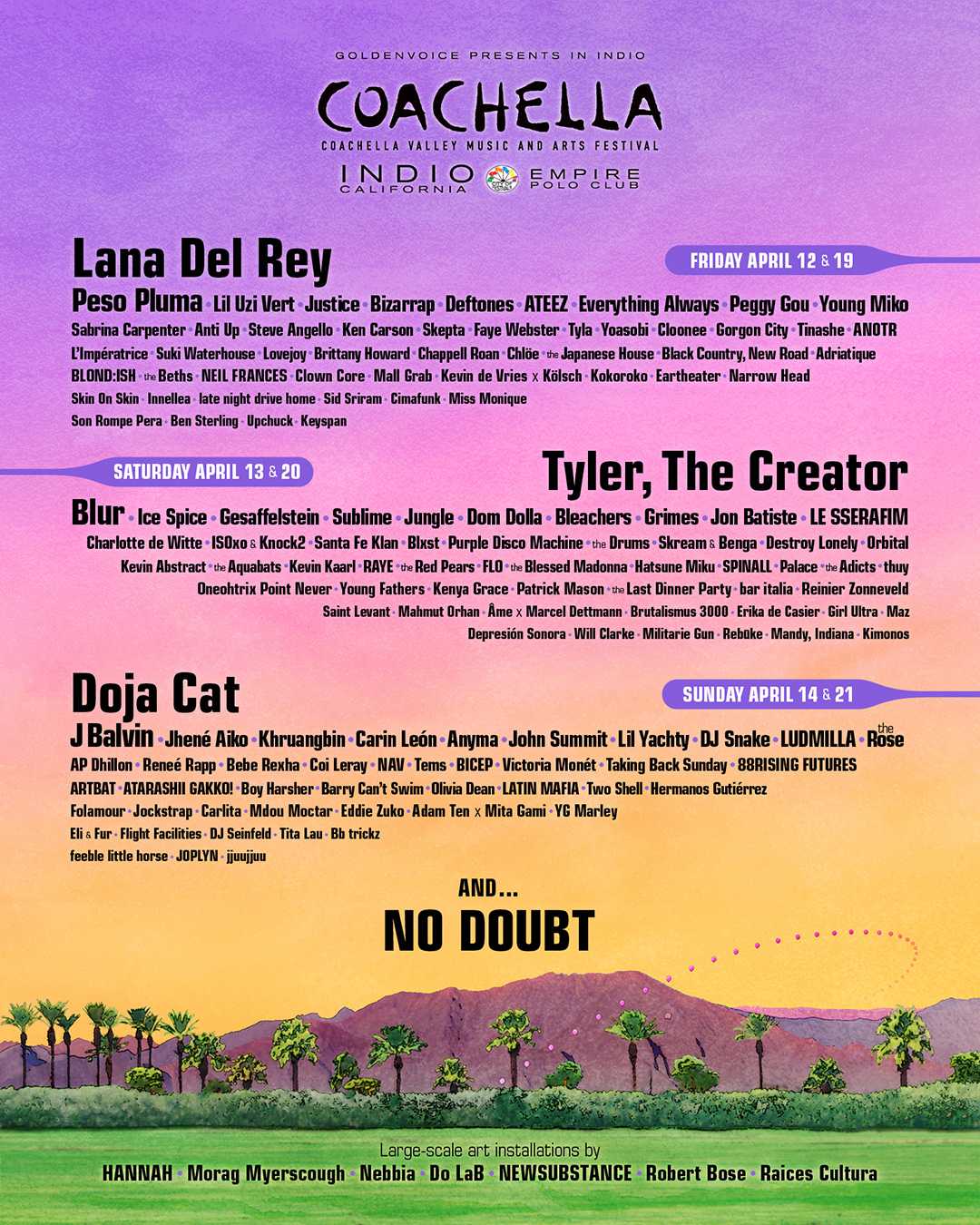 Coachella Shares HighlyAnticipated Lineup For 2024