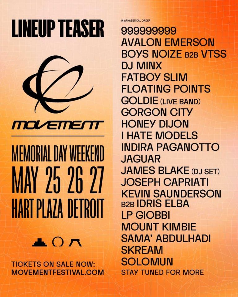 Detroit’s Movement Music Festival Unveils Initial Lineup For 2024
