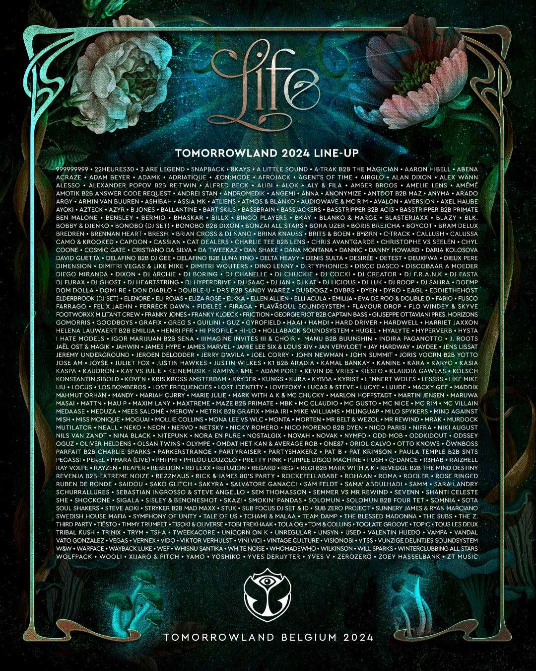 tomorrowland lineup 2024